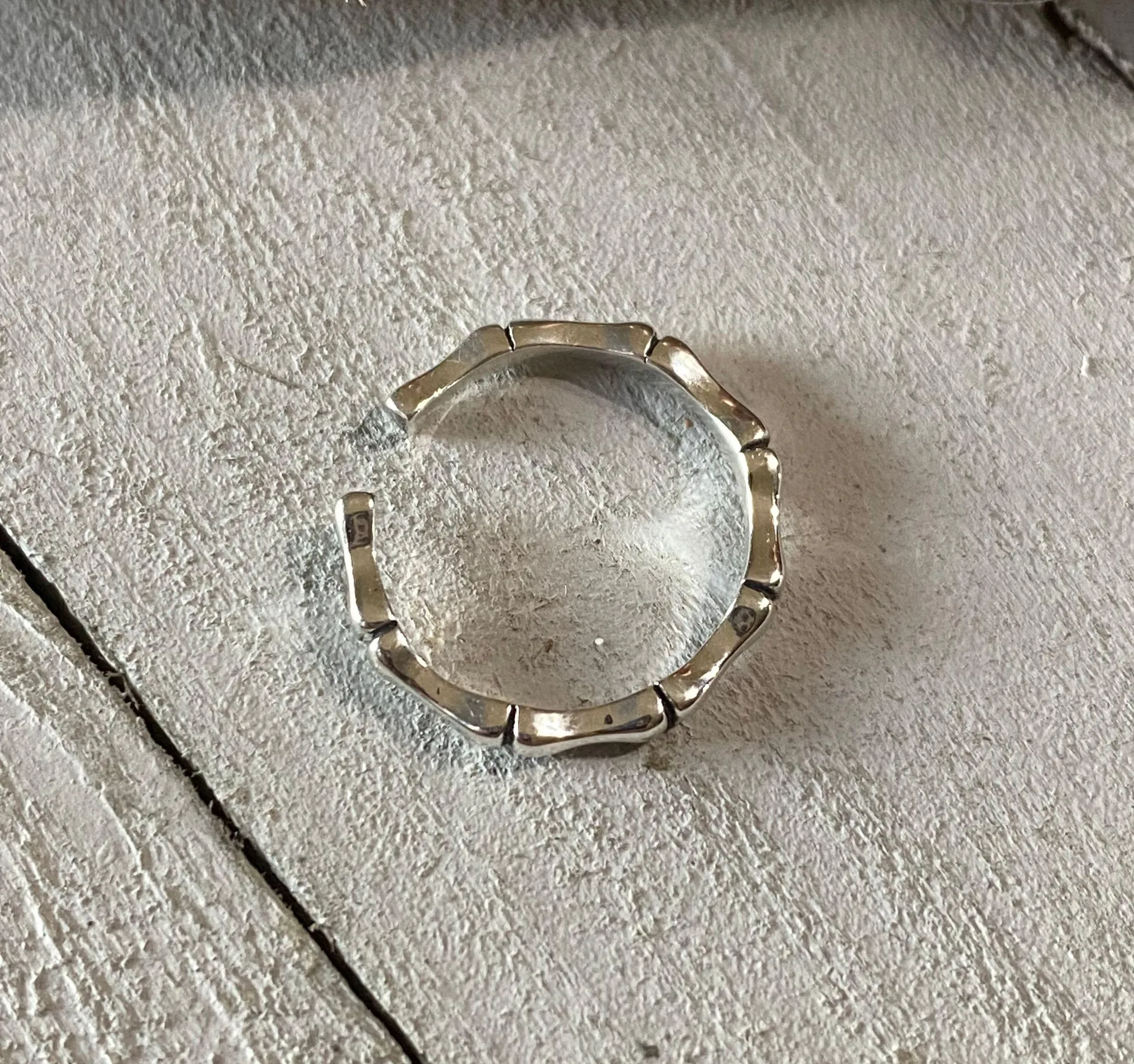 Sterling Silver Bamboo Toe Ring Midi Ring - Image 4