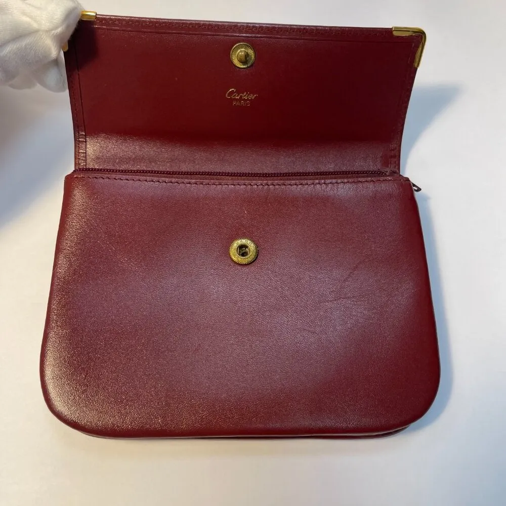 CARTIER Vintage Must de Cartier Bordeaux Leather Wallet - Preowned - Image 4
