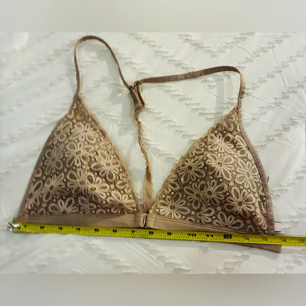 Victoria’s Secret Lace Floral Bralette - Tan size large - Image 5