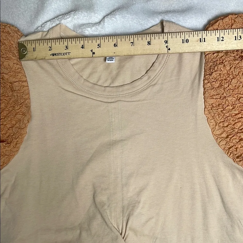Current Air Tan Puff Sleeve Tie Front Crop Top - Image 4