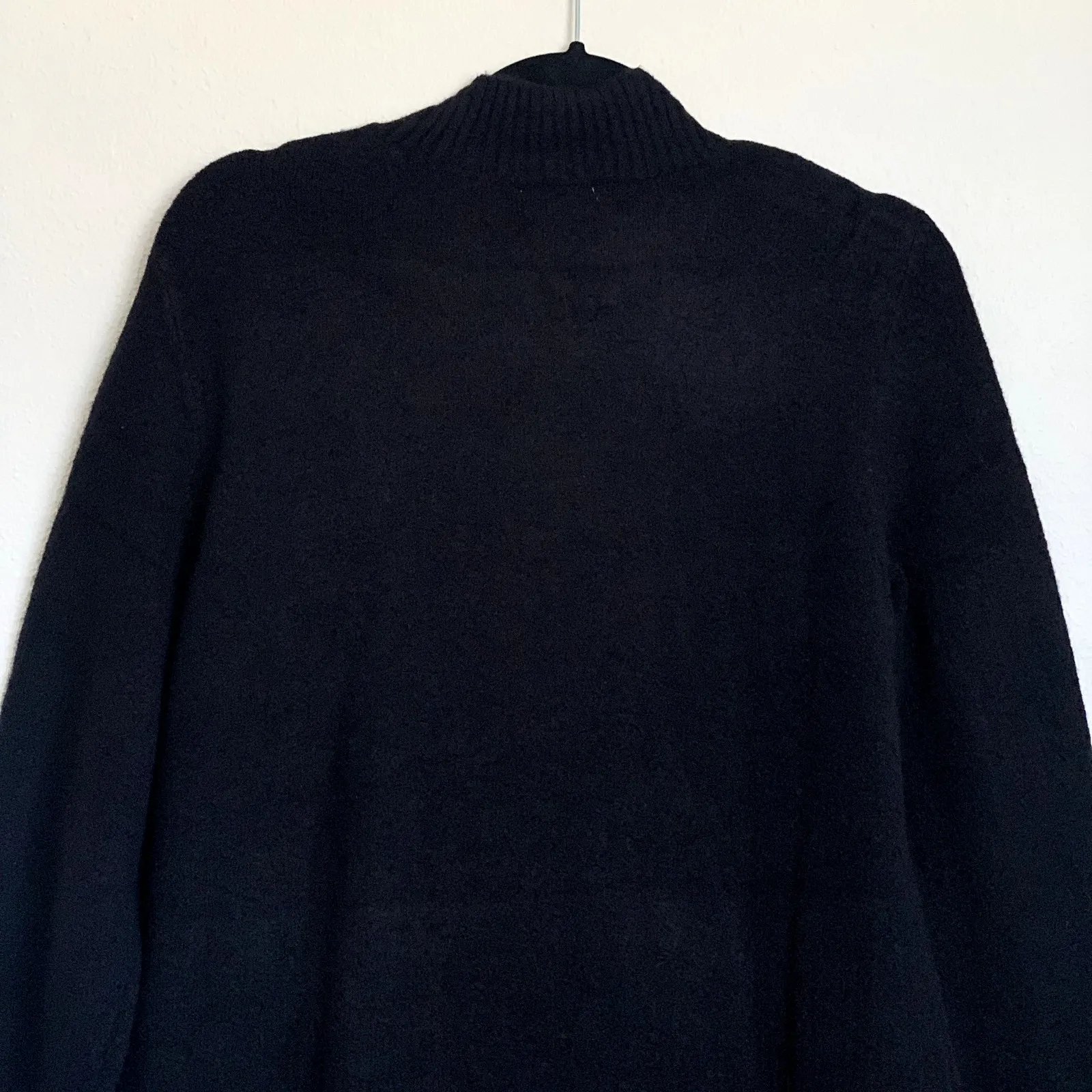 NEW J. Crew Sz M Extra Soft Mockneck Wool Blend Sweater Mini Dress Black BU755 - Image 6