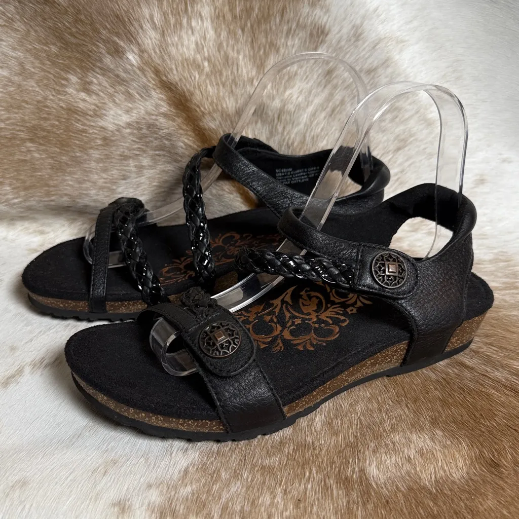 Aetrex Jillian Braided Quarter Strap Sandal Size 7 A18 - Image 2