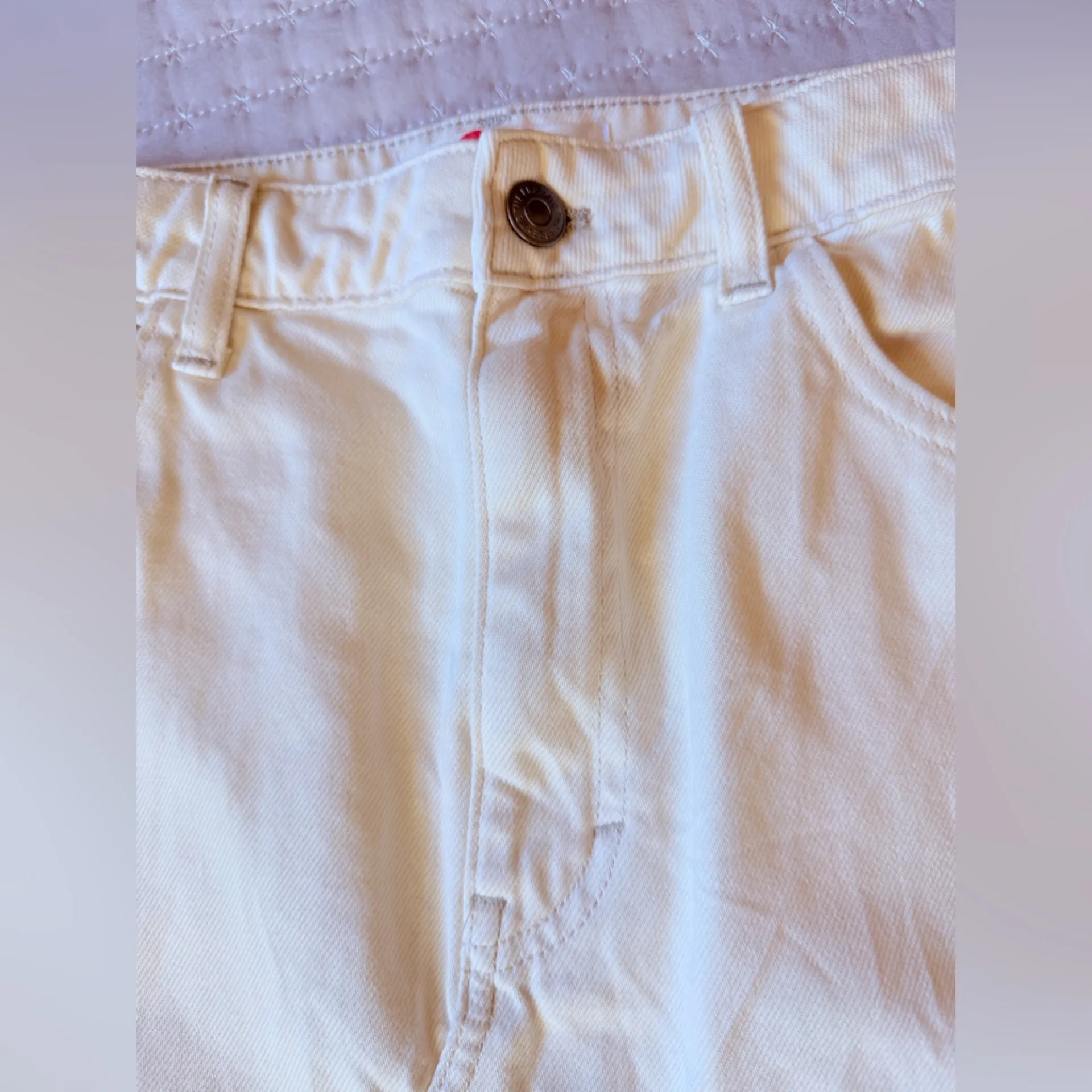 Free People We the Free Bailey Denim Mini Skirt in cream size 31‎ - Image 9