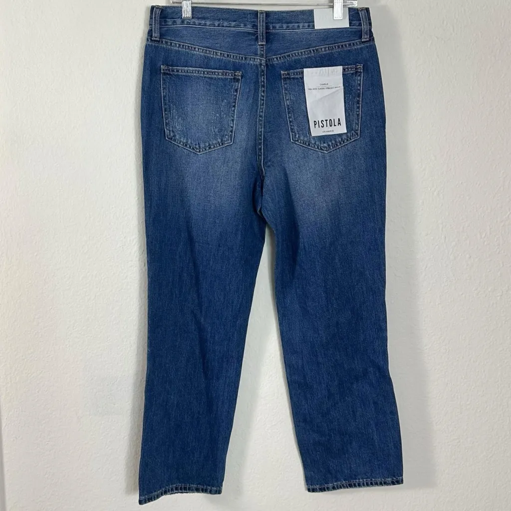 Pistola Charlie High Rise Classic Straight Ankle Aurora Distressed Size 30 NWT - Image 3