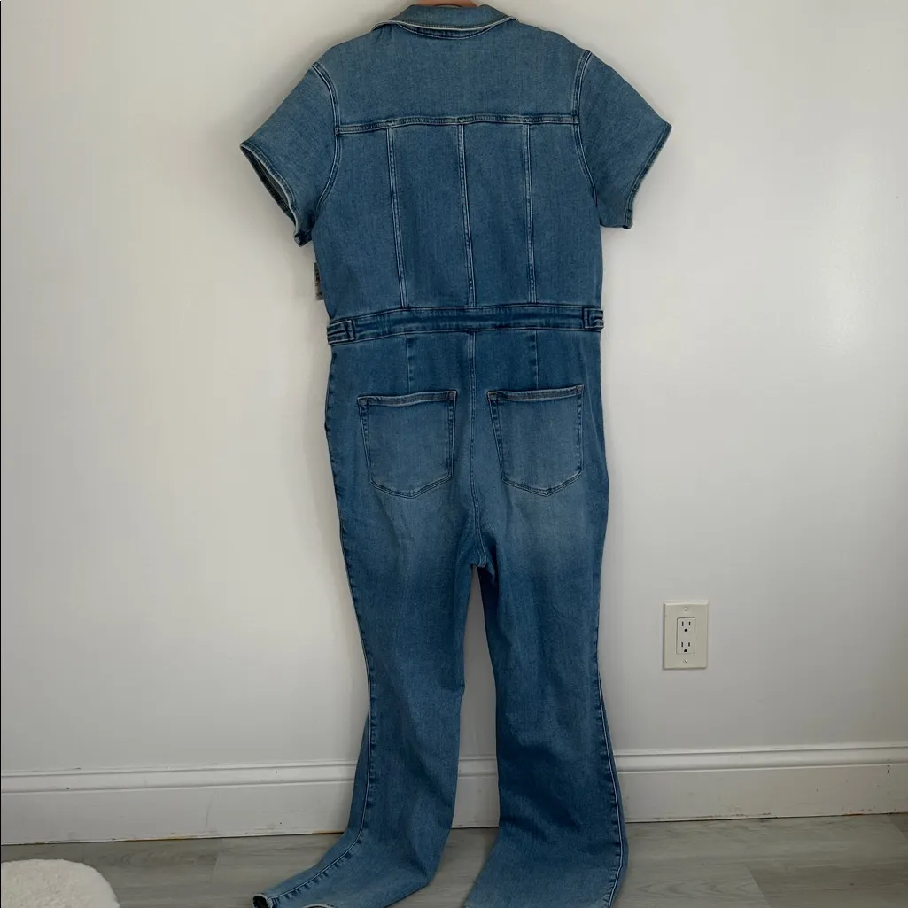 Good American Fit For Success Denim Jumpsuit Bootcut - Image 4