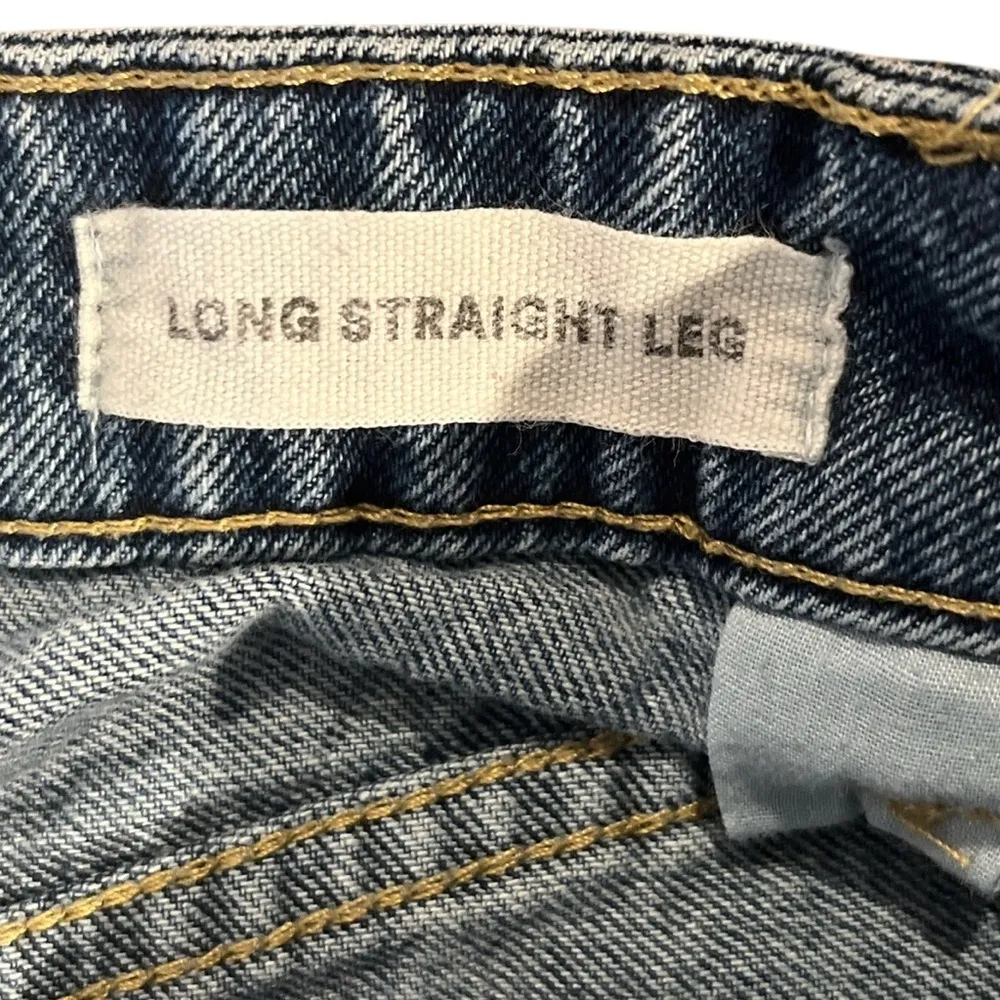 Cotton On Long Straight Leg Hi Rise Medium Wash Jeans Sz 4 US/ 36 EU - Image 6