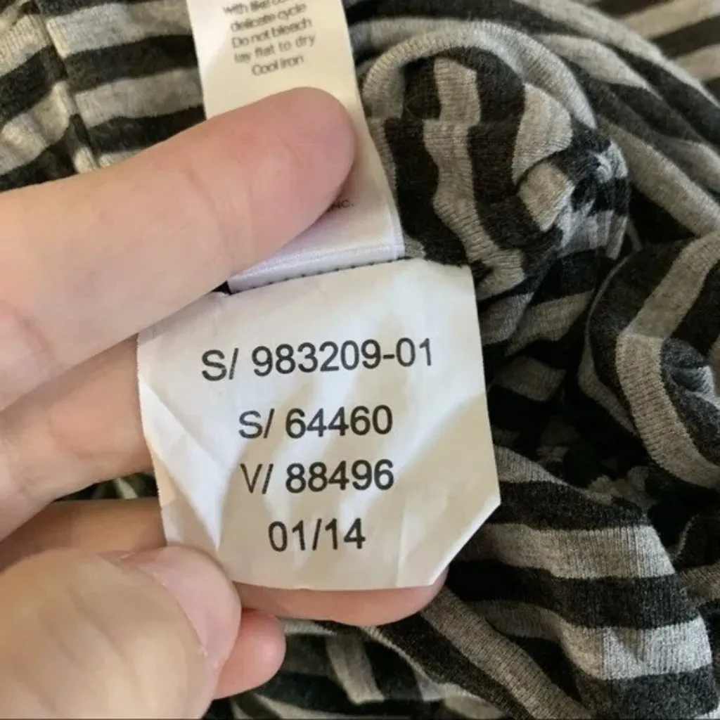 Athleta XXS‎ Gray Striped Ruched Bodycon T Shirt Dress Casual Stretchy - Image 8