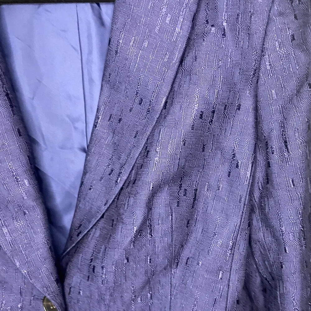 Lafayette 148 New York Blue Single Breast Blazer Sz 12 - Image 2