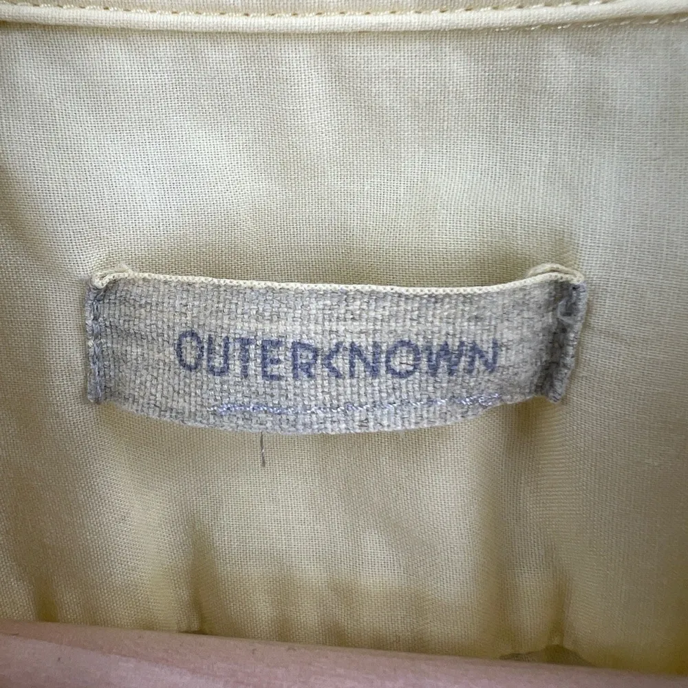 Outerknown Womens Shirt Yellow Button Up Long Sleeve Organic Cotton Small - Image 5