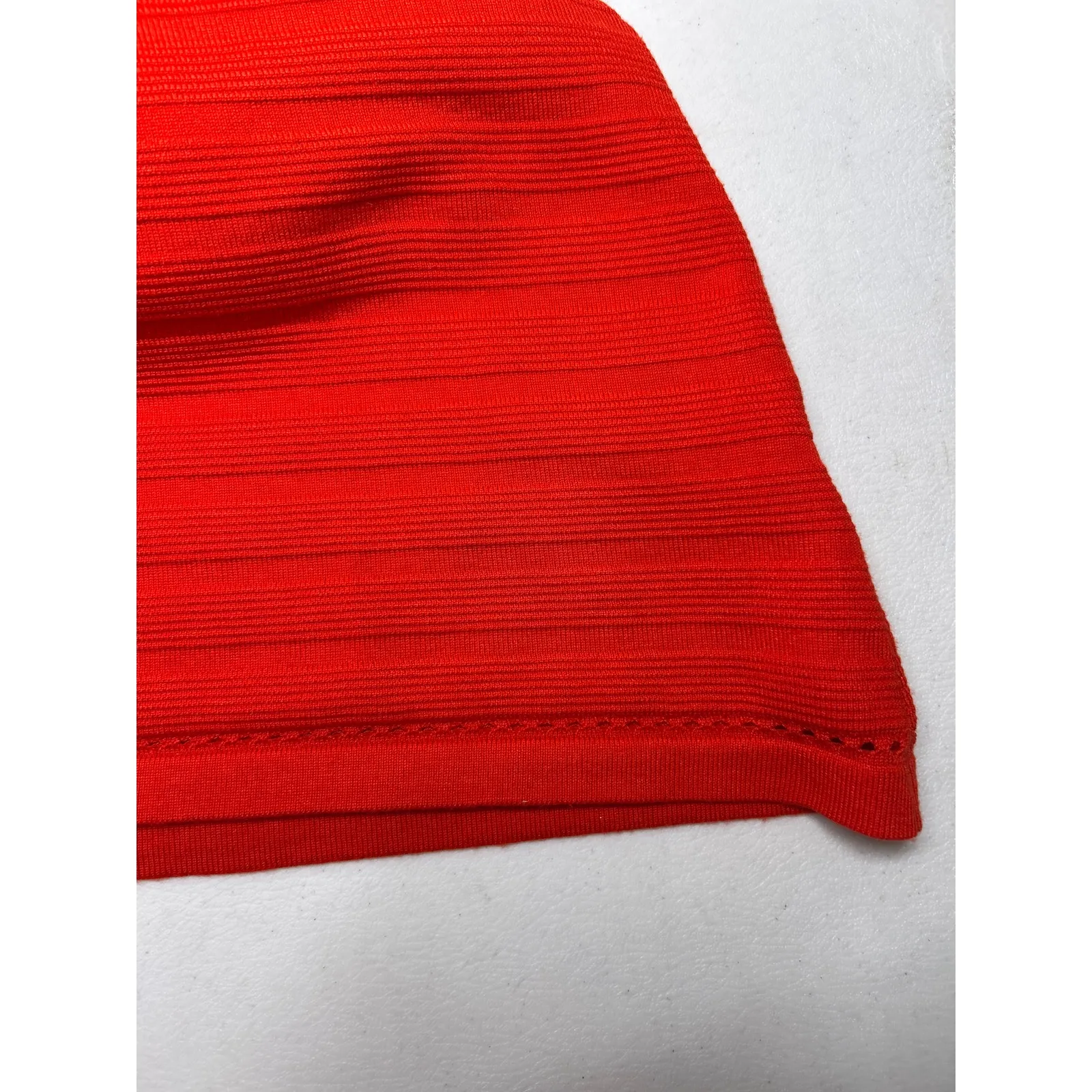 Guess women’s red bodycon sweater dress with mock neck and keyhole cutout Size S - Image 10