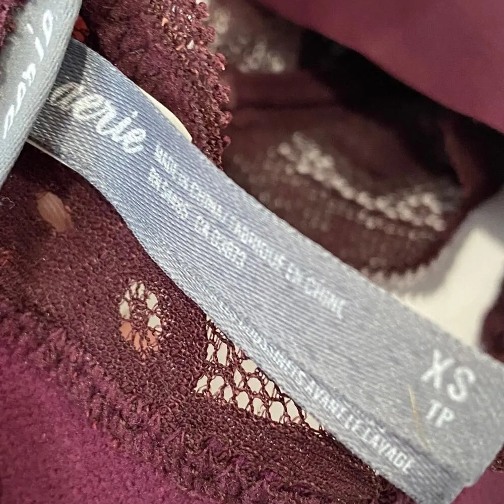 Aerie Lace Bralette Sz XS Burgundy Lace Soft Cup Bralette - Image 5