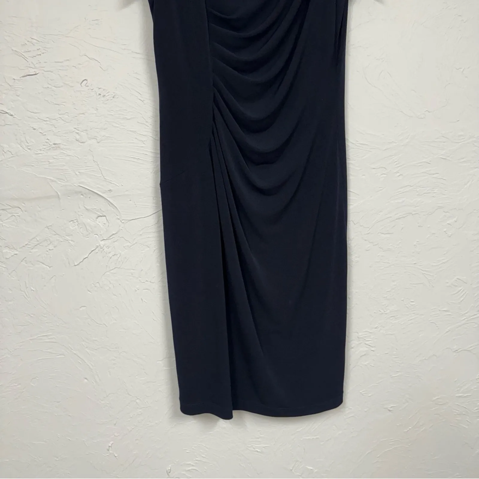 David Meister Navy Blue Formal Dress Womens 8 Knee Length Sequined Shoulder - Image 6