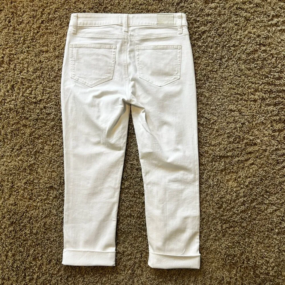 PAIGE Brigitte Raw Hem Cuff Jeans Pants in White Woman's Size 28 - Image 5