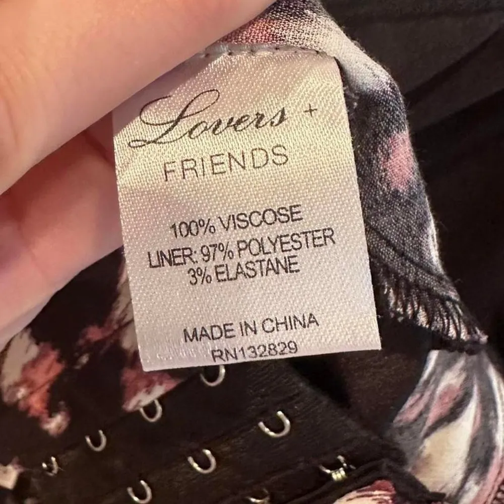 Lovers + Friends Pink Black‎ Dakota Strapless Jumpsuit Size XS - Image 7