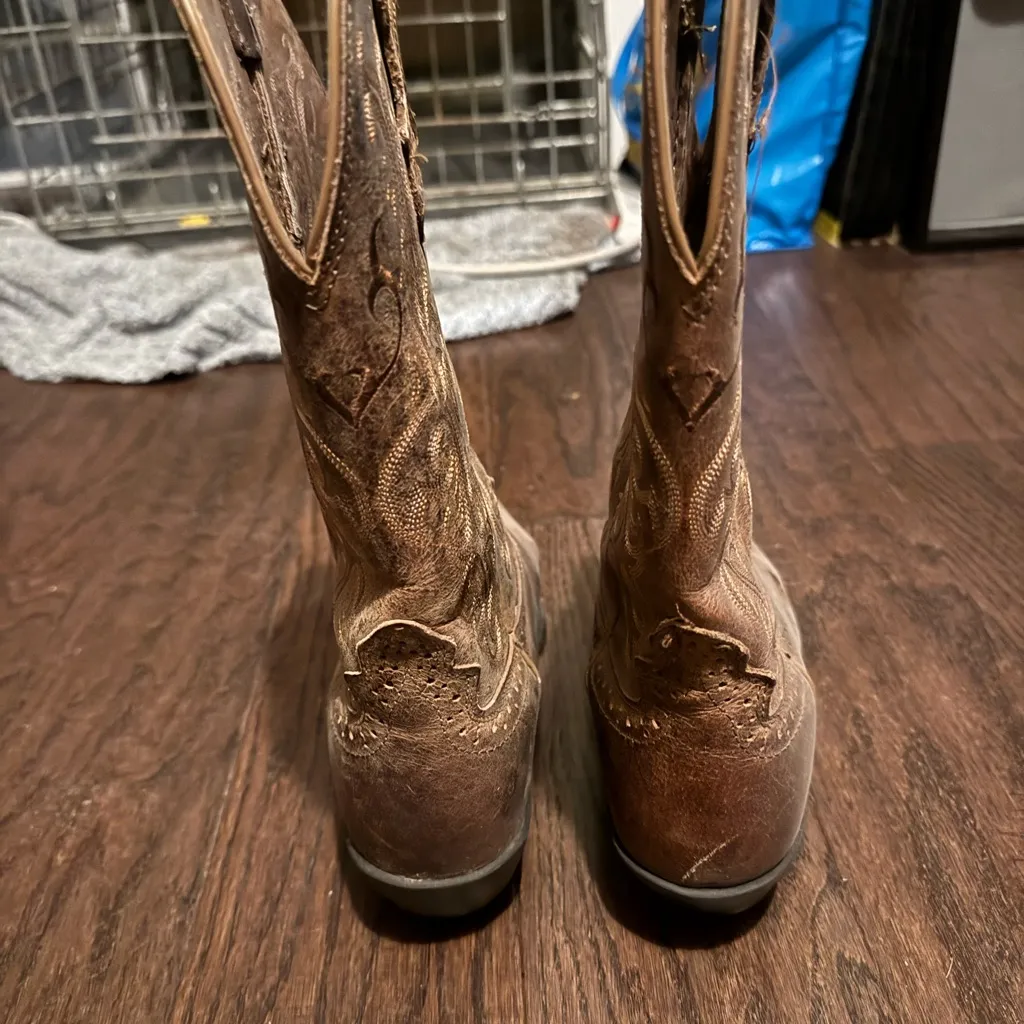 Justin Boots Rich Brown Leather Boots - Image 5