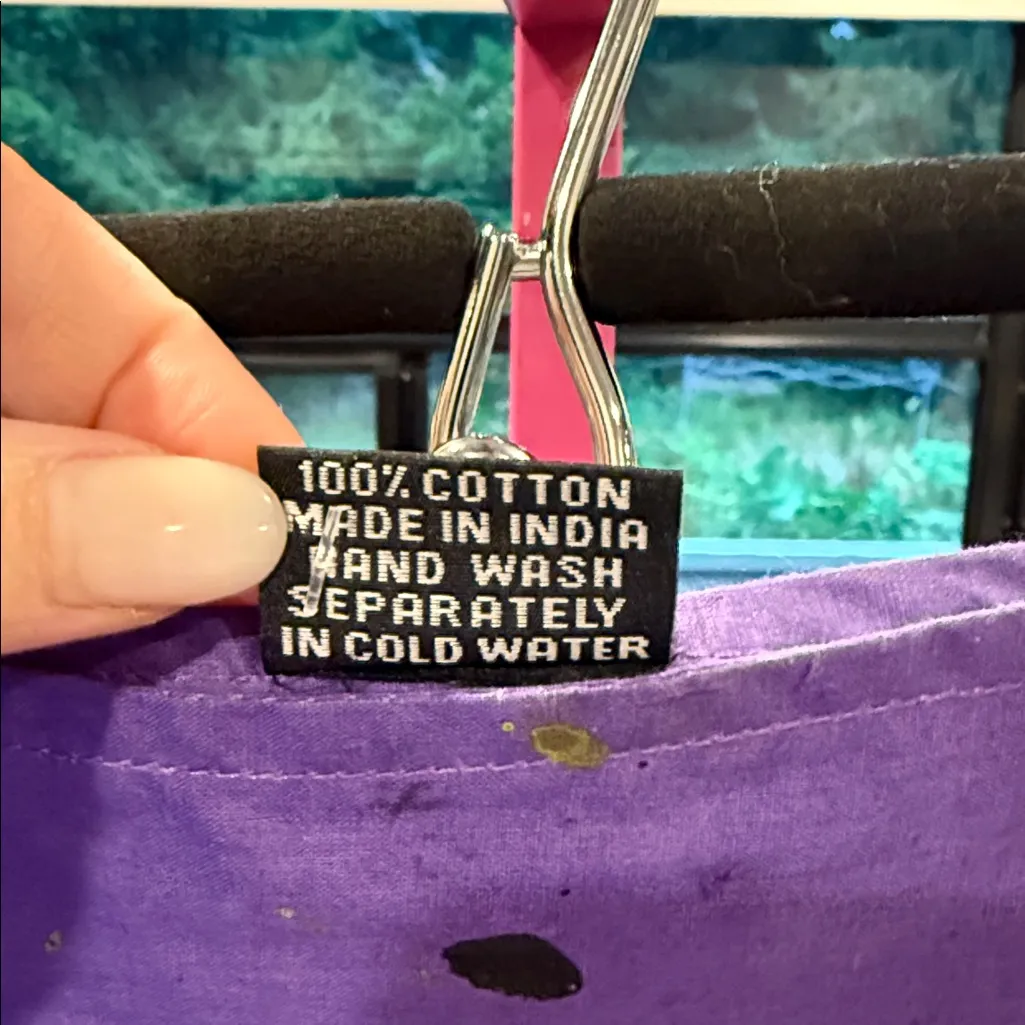 NWT KASHI Purple Splatter Paint Pants size Medium - Image 2