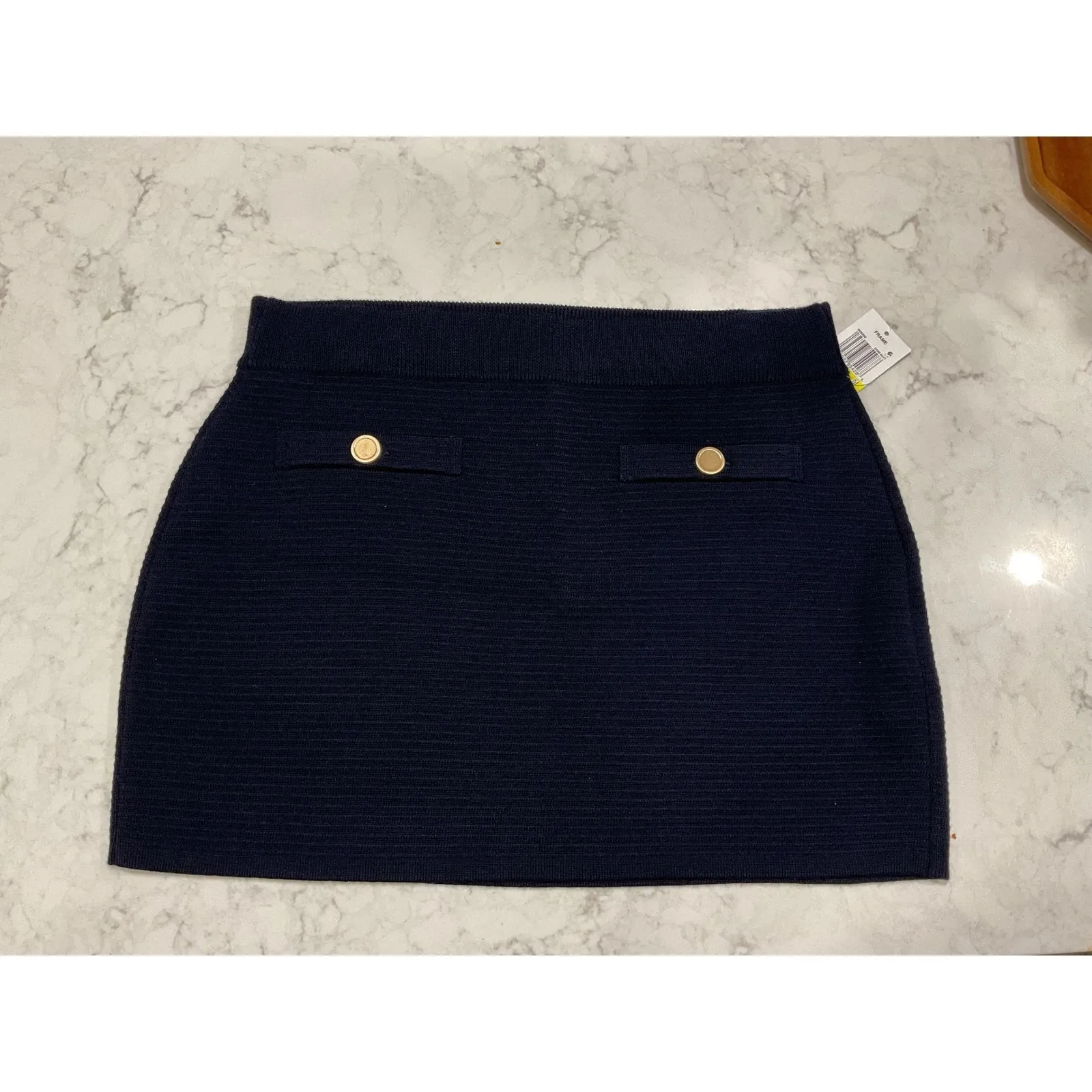 frame denim NWT  The Cruise Wool Skirt Navy Sz Small $298 - Image 2