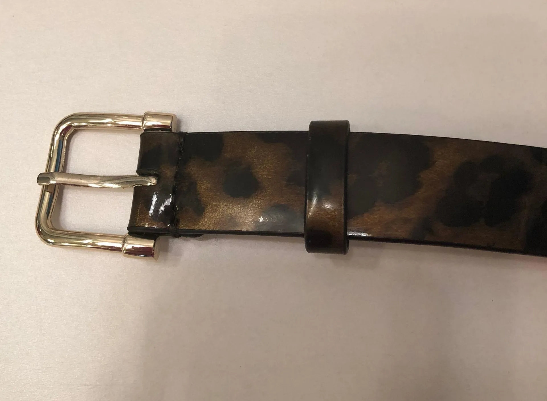 Patent Leather Leopard Print Belt - Image 3