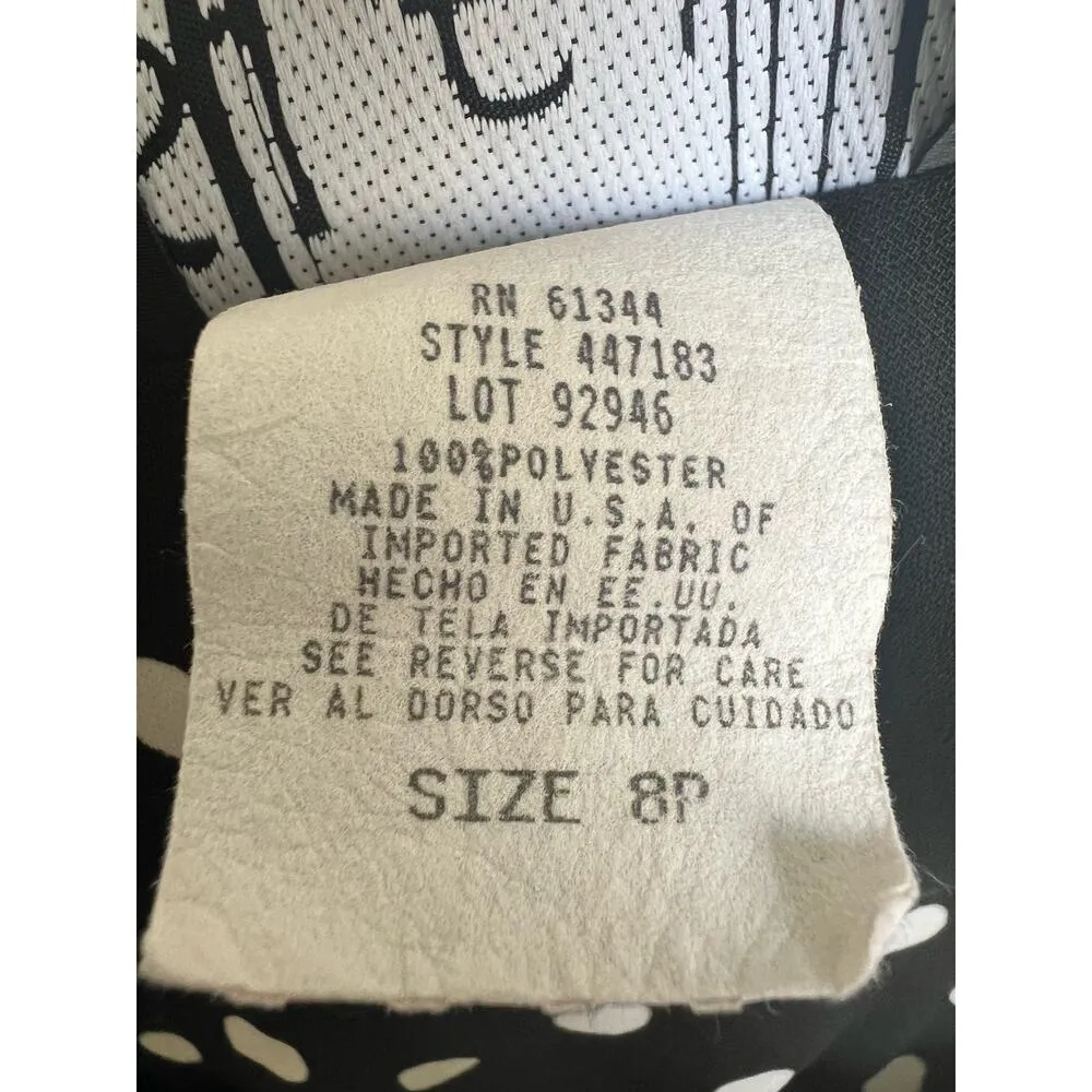 SL Fashions Cap Sleeve Polka Dotted Midi Dress Petite Size 8 Black - Image 7