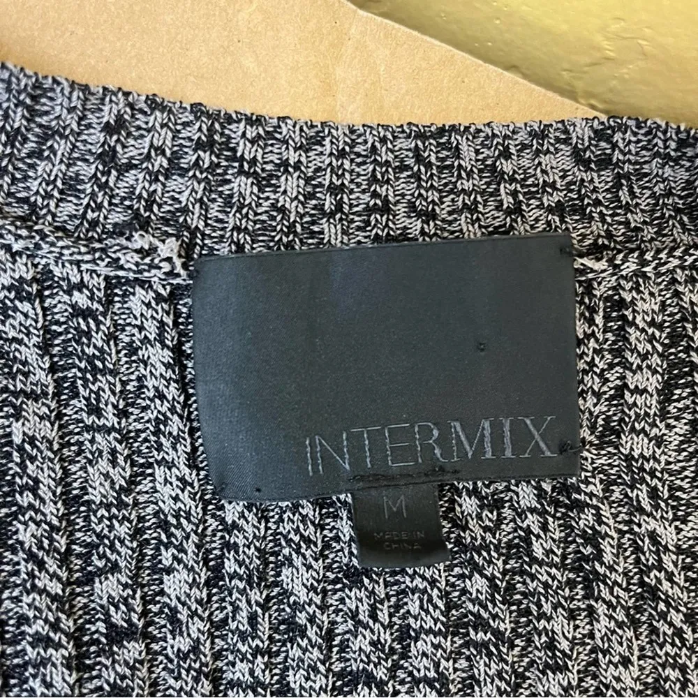 Intermix Dark Grey Ribbed V Neck Mini Dress - Image 6