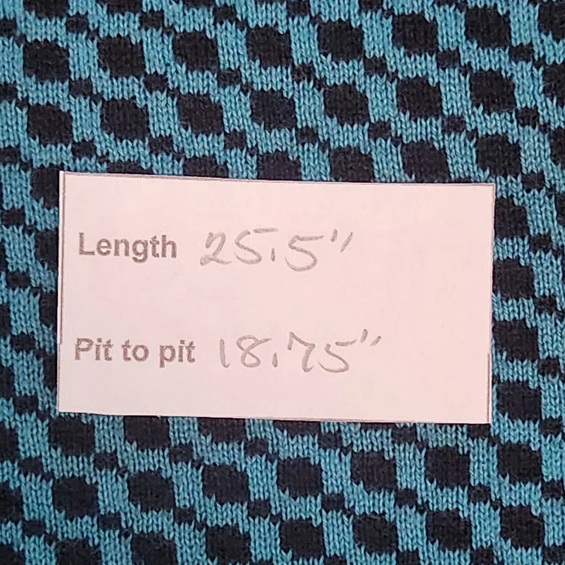 Pendleton Teal Blue and Black Cardigan Sweater Size Medium Blue Knit Cardigan - Image 3