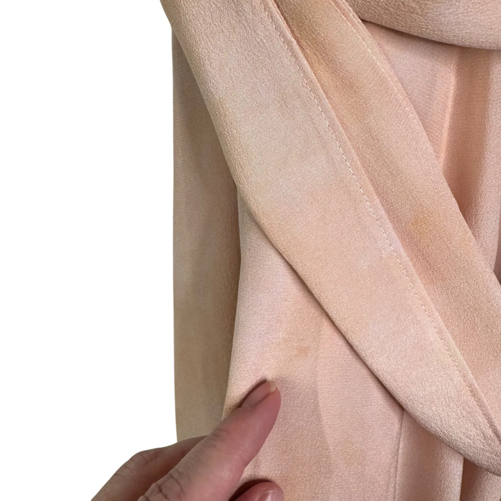 MM Lafleur The Jessica Dress Brushstroke Size XL 100% Silk Peach Salmon Career Orange - Image 4