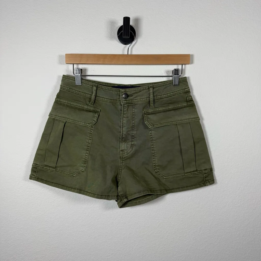 NWOT Veronica Beard Mallory High Rise Cargo Shorts in Olive Green 28 - Image 6
