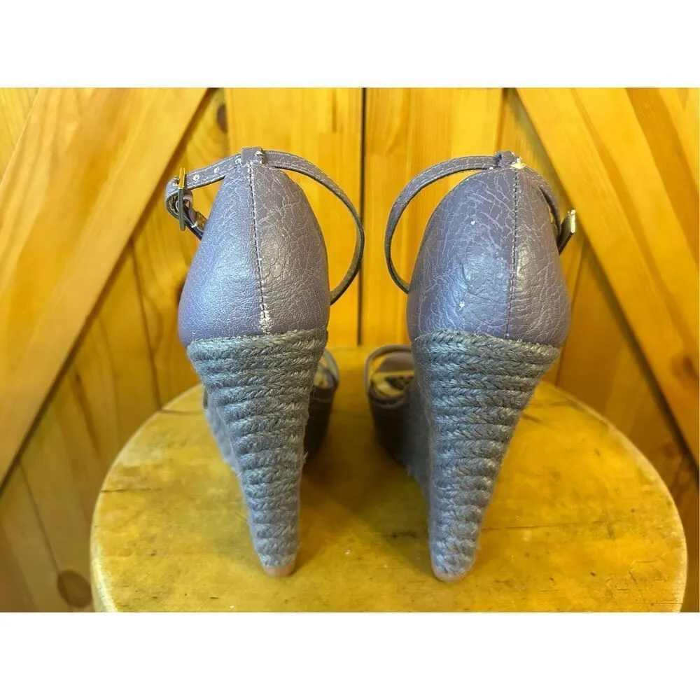 Colin Stuart Espadrilles Wedge Sandals Purple Women Size 5B - Image 4