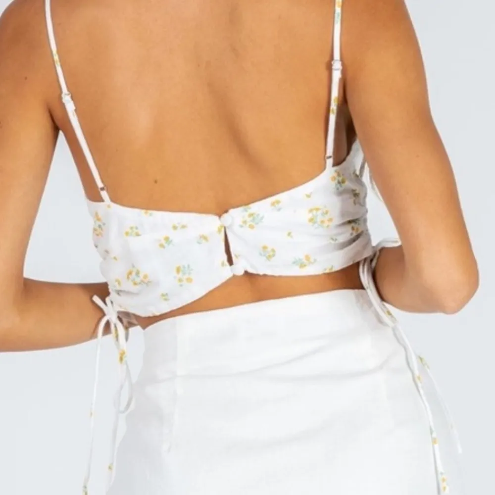 NWT princess Polly Rosie floral tie ruched side button back crop tank top 8 - Image 3