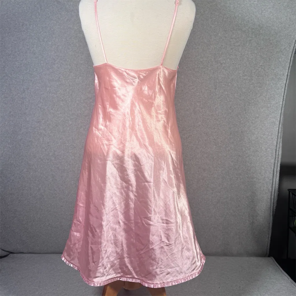 Cabernet Sleepwear Chemise Nightgown Womens Size S Pink Satin - Image 4