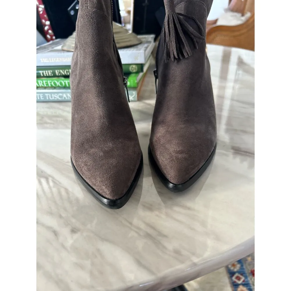 Marc Fisher Grey Faux Suede Over the Knee Heeled Boot - Image 9