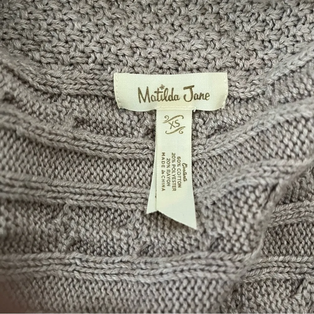 Matilda Jane Mind’s Eye Cable Knit Tassel Sweater Vest in Tan, Sz XS - Image 12
