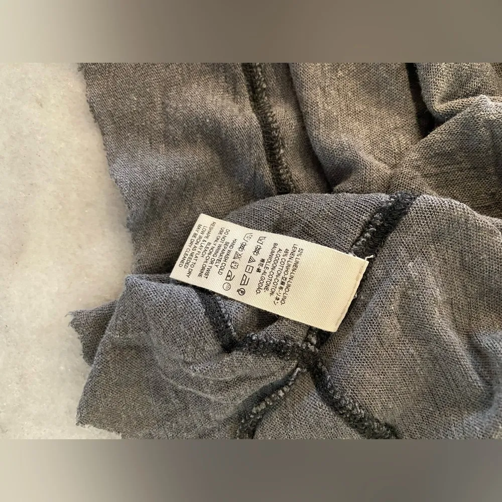 NWOT Free People Size S Gray Rush Hour Peasant Top Raw Hem Linen Long Sleeve - Image 10