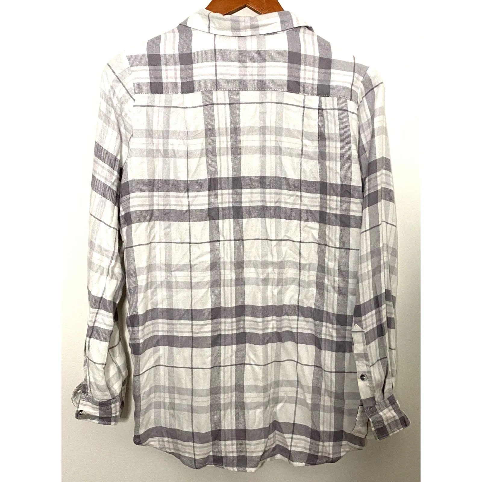 Melloday Womens Super Soft Plaid Button Down Shirt Flannel Long Sleeve Top Sz M - Image 2