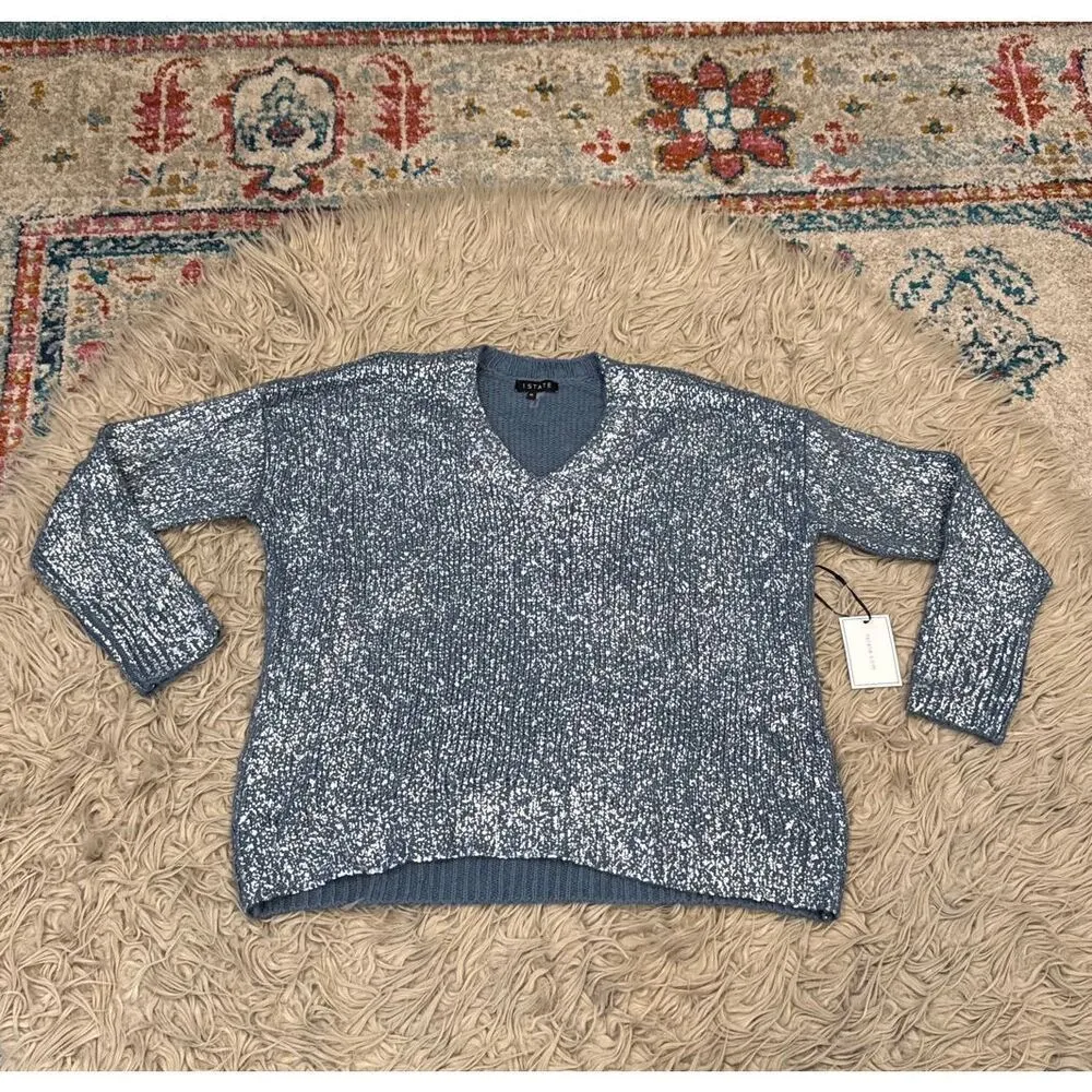 NWT 1 State Metallic painted sweater size XS - Image 2