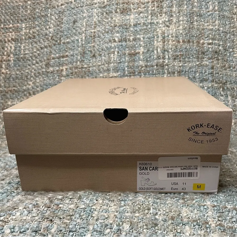 KORK-EASE San Carlos Heeled Leather Sandal in Soft Gold Metallic - Image 7