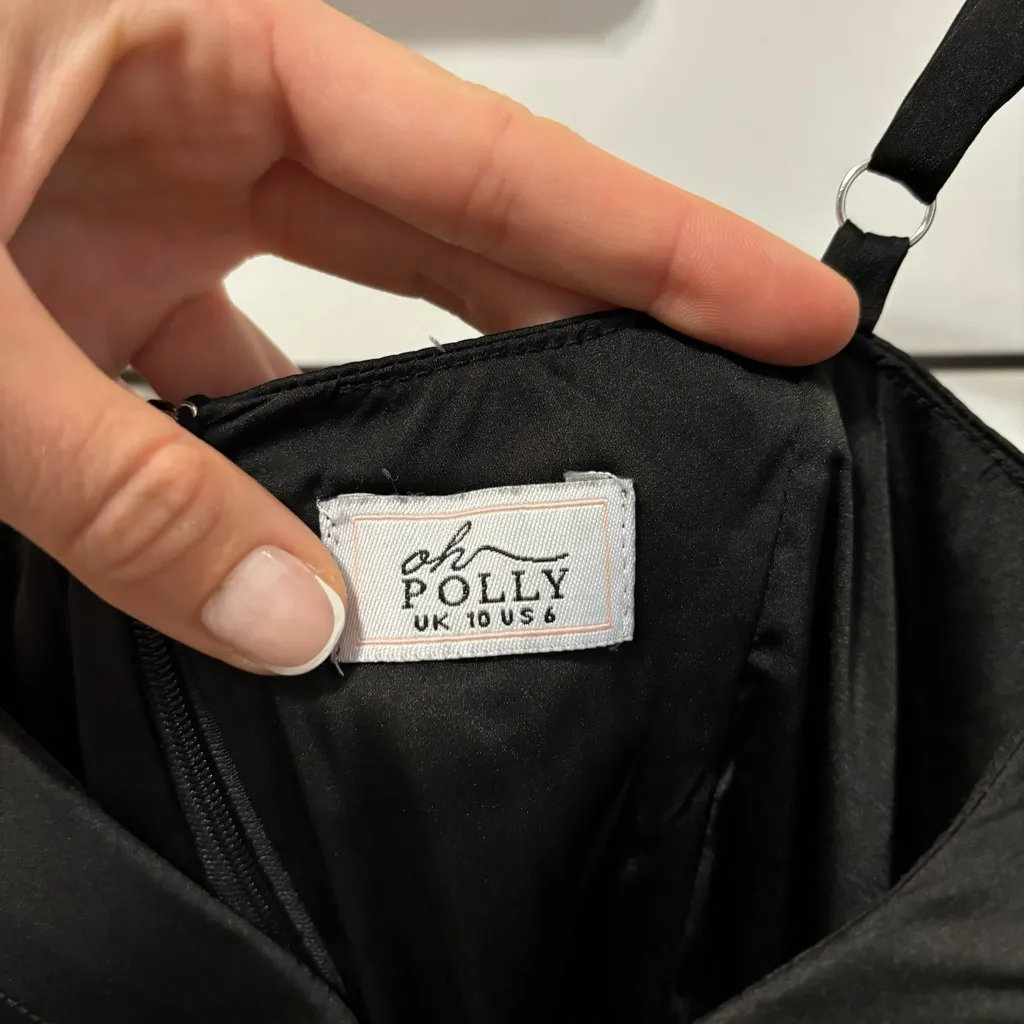 Oh Polly Love Lustre Dress Black - Image 4