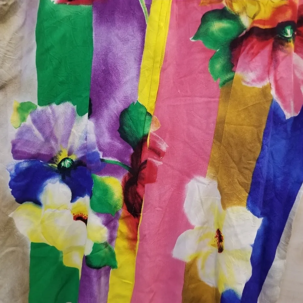 {XL} Jams World Rainbow Colorblock Floral Tropical Dress - Image 7