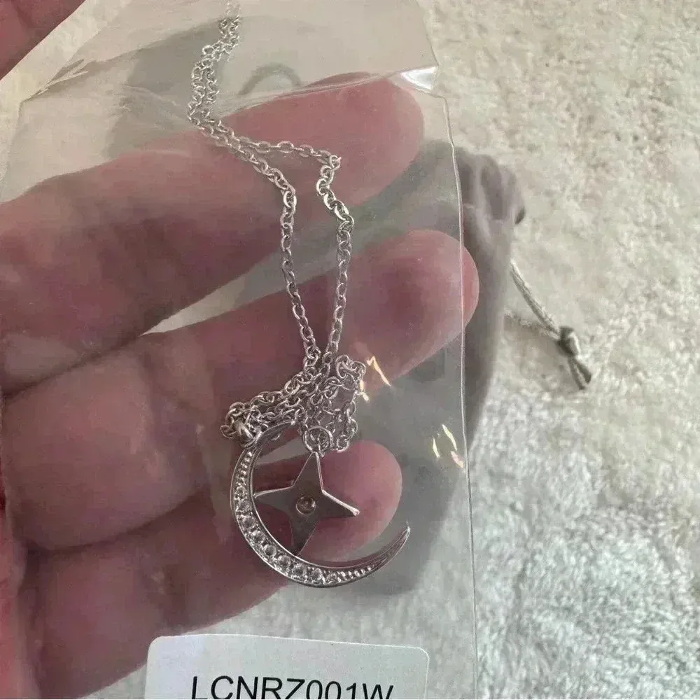 Lili Claspe Rope The Moon & Star Lariat Necklace Silver Plate - Image 3