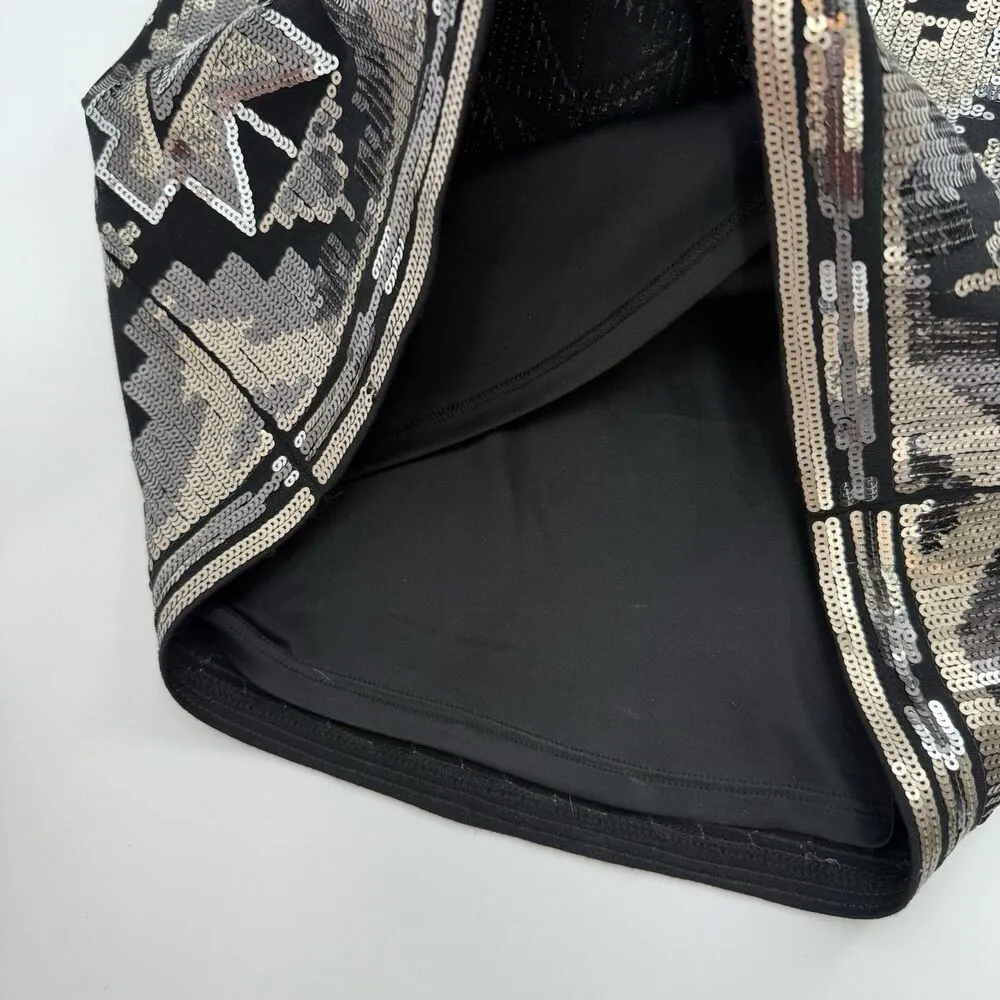 EXPRESS  Micro Mini Skirt Sequin Party Size XS Cocktail Stretchy - Image 3