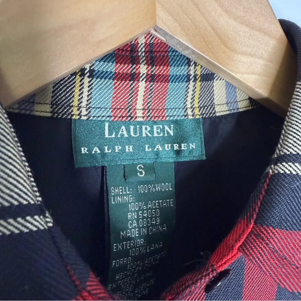 Ralph Lauren LRL Women’s Wool Shirt Plaid Long Sleeve Button Front Size Small - Image 5