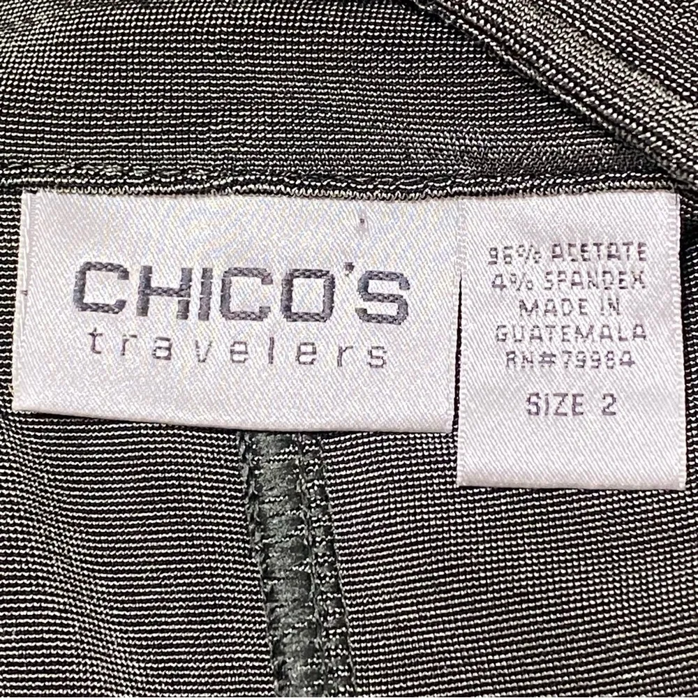 Chico’s Travelers Olive Slinky Knit Zip Jacket Drawstring Waist Size 2 Large - Image 5