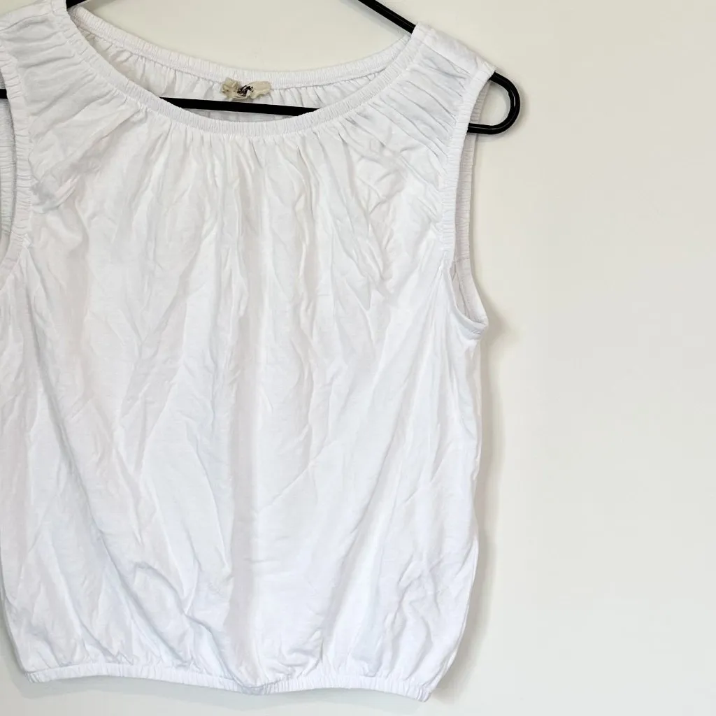 NWT Madewell Bubble Cotton Linen Blend Tee in White - Size: Extra Small - Image 9