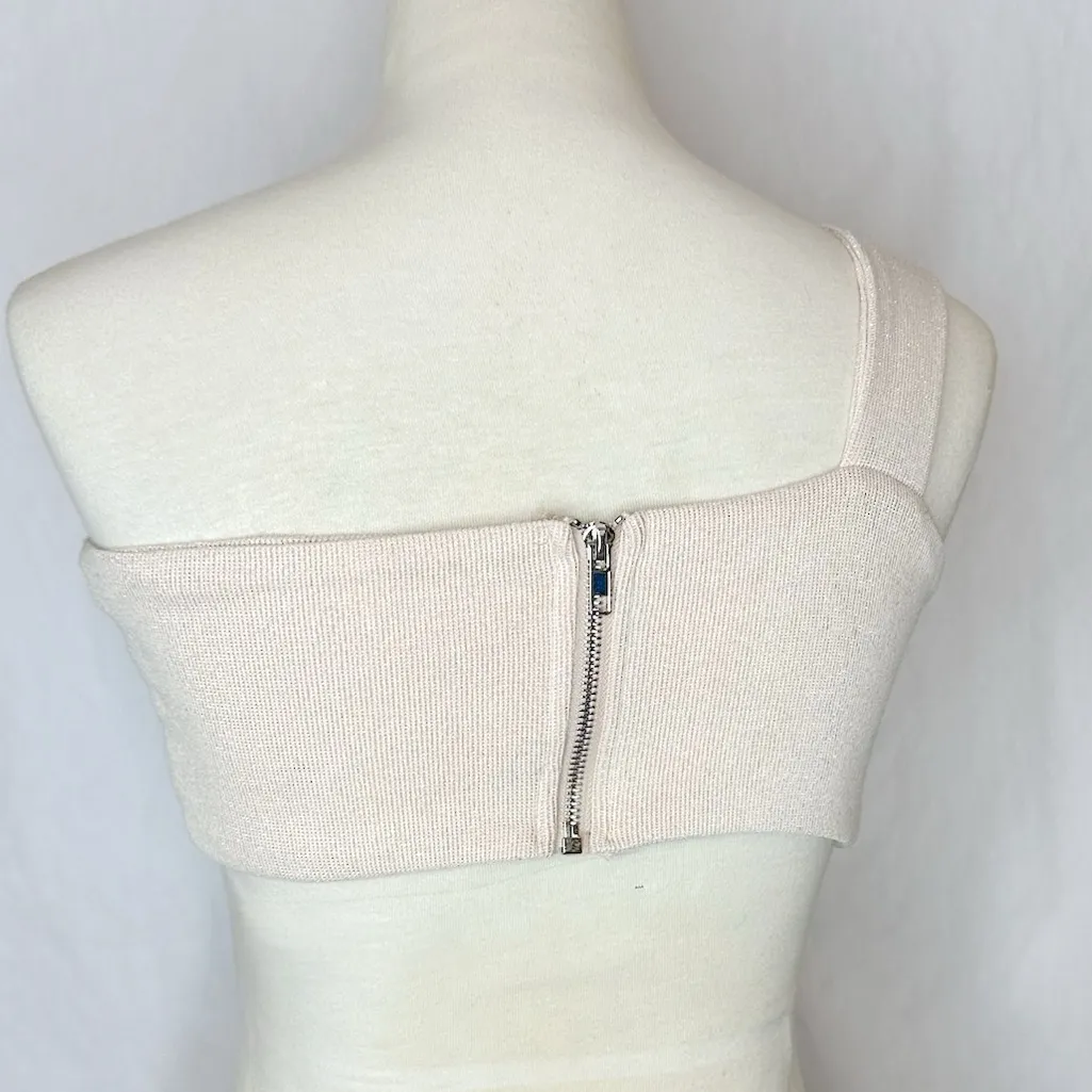 Princess Polly Simi Top Pink Shimmer Glittery Bow Cropped Coquette Size 6 - Image 10