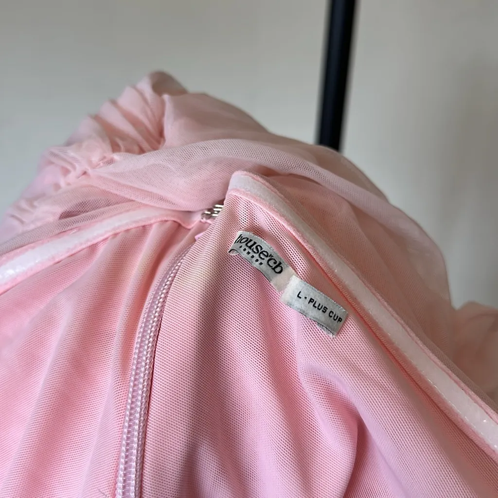 House of CB L D-DD “Sofia” Fairy Pink Mesh Maxi Dress strapless like‎ fornarina - Image 5