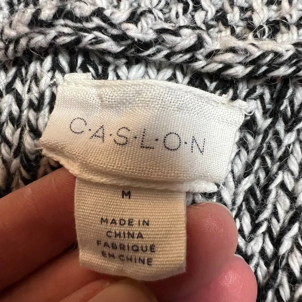 Caslon Shawl Collar Open Front Knit Cardigan Size Medium Cozy Office Casual - Image 5