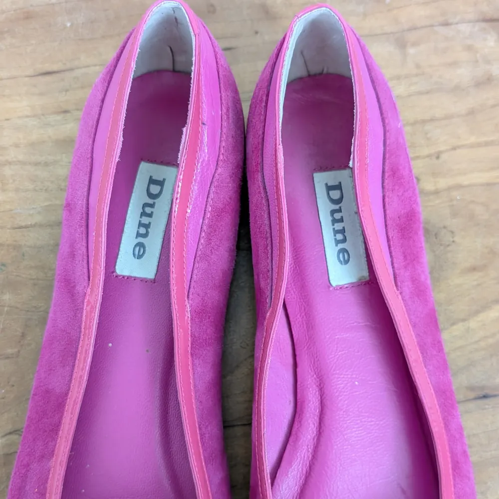 Dune London Pink Leather Flats Size 40 - Image 3
