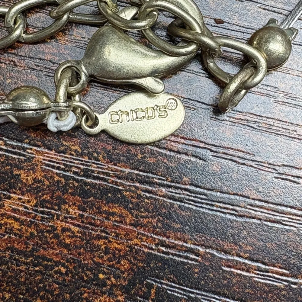 Chico's Silver & Layered Necklace with Artistic Bead Clusters - Image 5