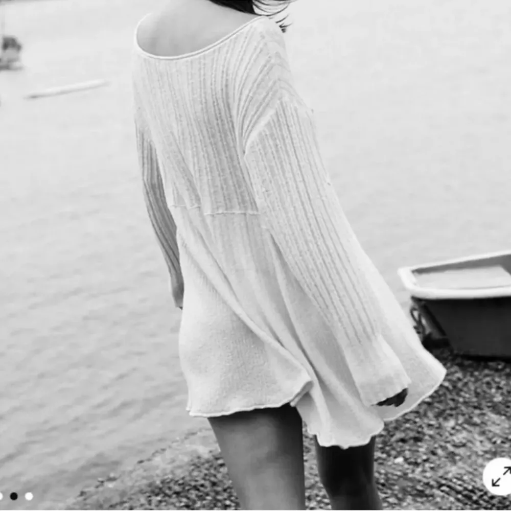 Free People Delancey Babydoll Peplum Sweater in Beige NWT - Image 2