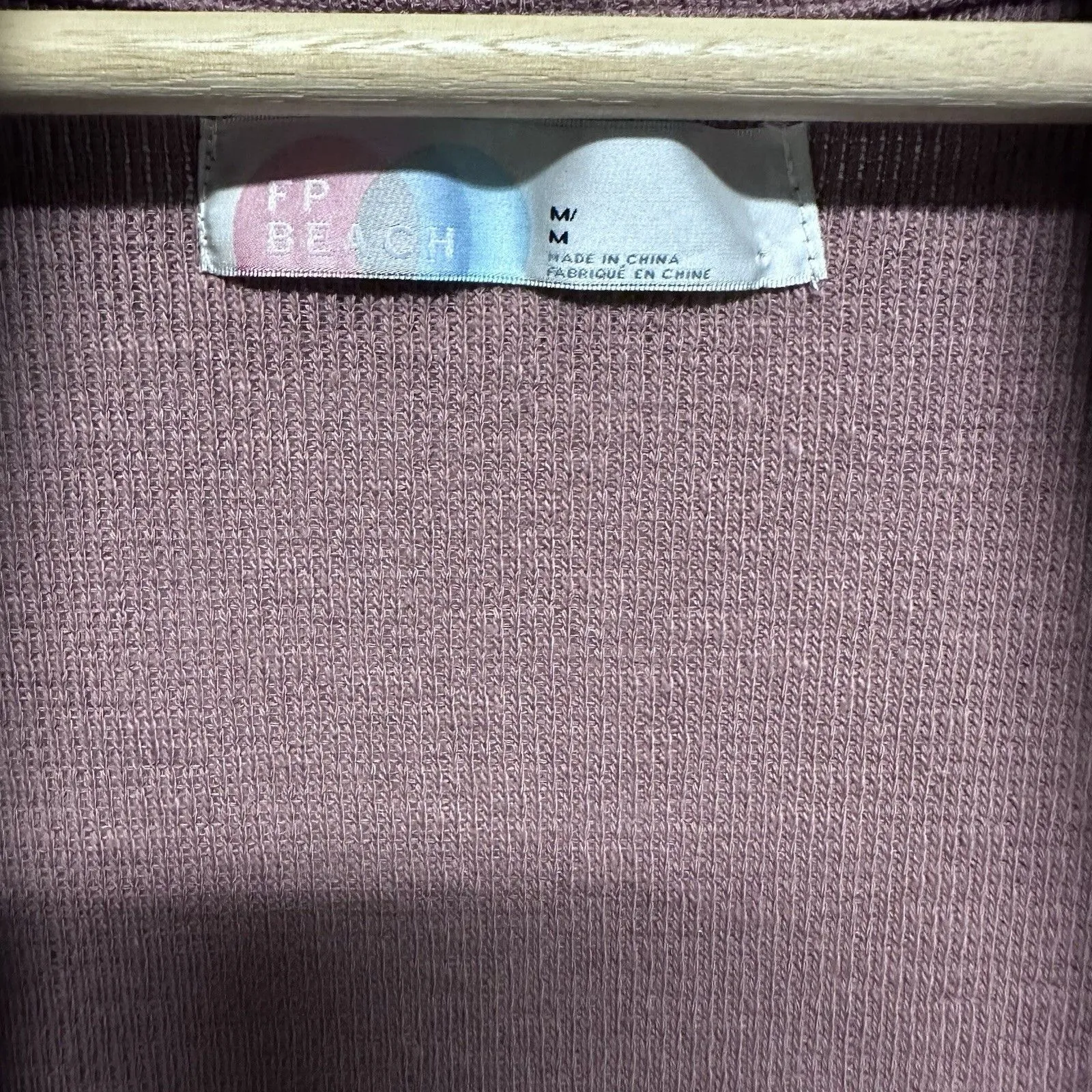 FP beach Bicoastal Long Open Cardigan Sweater In Mauve Size M Logenlook Purple Size M - Image 3